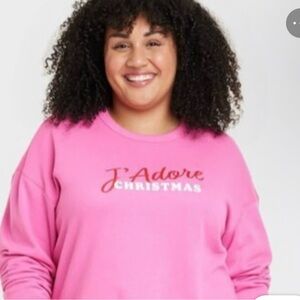 J’adore Christmas hot pink sweatshirt size 4X I Love Christmas